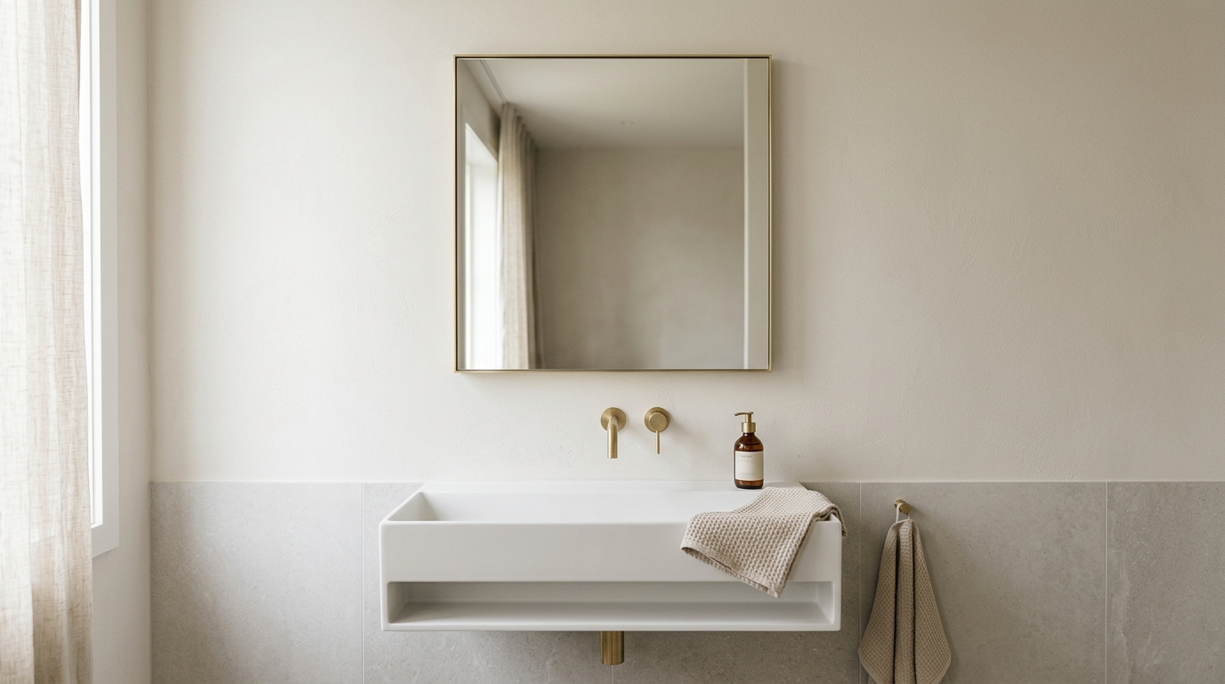 Finish with a clean, uncluttered vanity scene